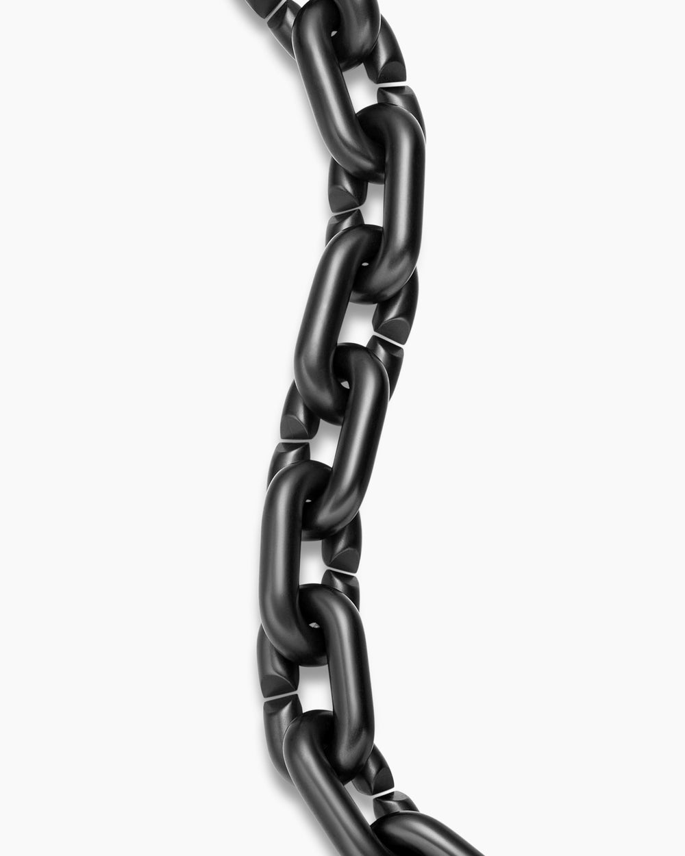 Mens Chain Links Bracelet in Black Titanium with 18K Yellow Gold, 10mm