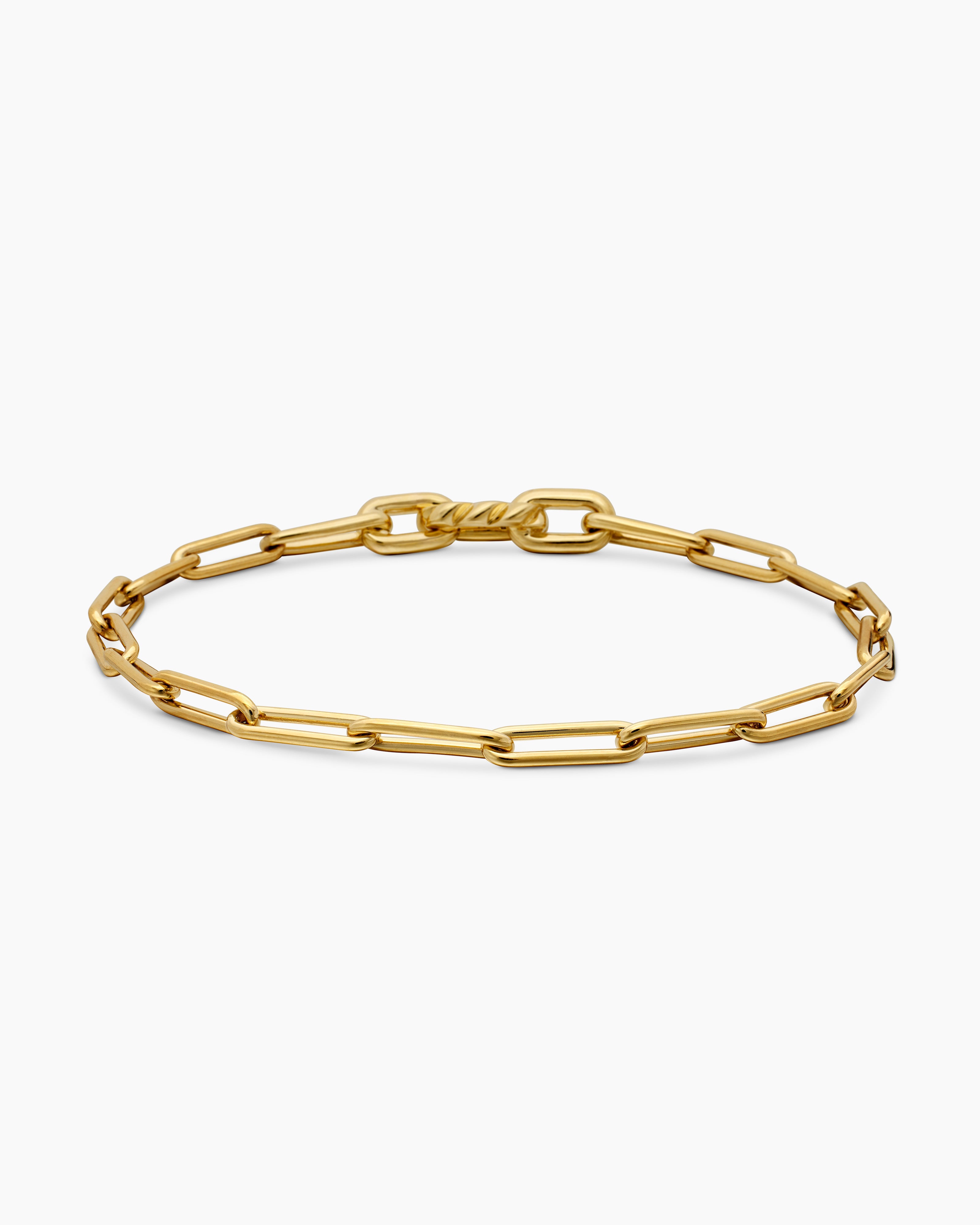Bracelet &agrave; maillons en or jaune 18 carats, 3,5 mm