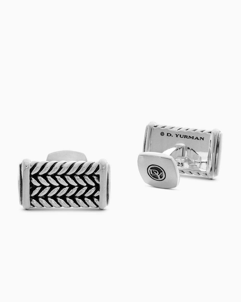 Boutons de manchette Chevron en argent sterling, 22,8 mm pour hommes