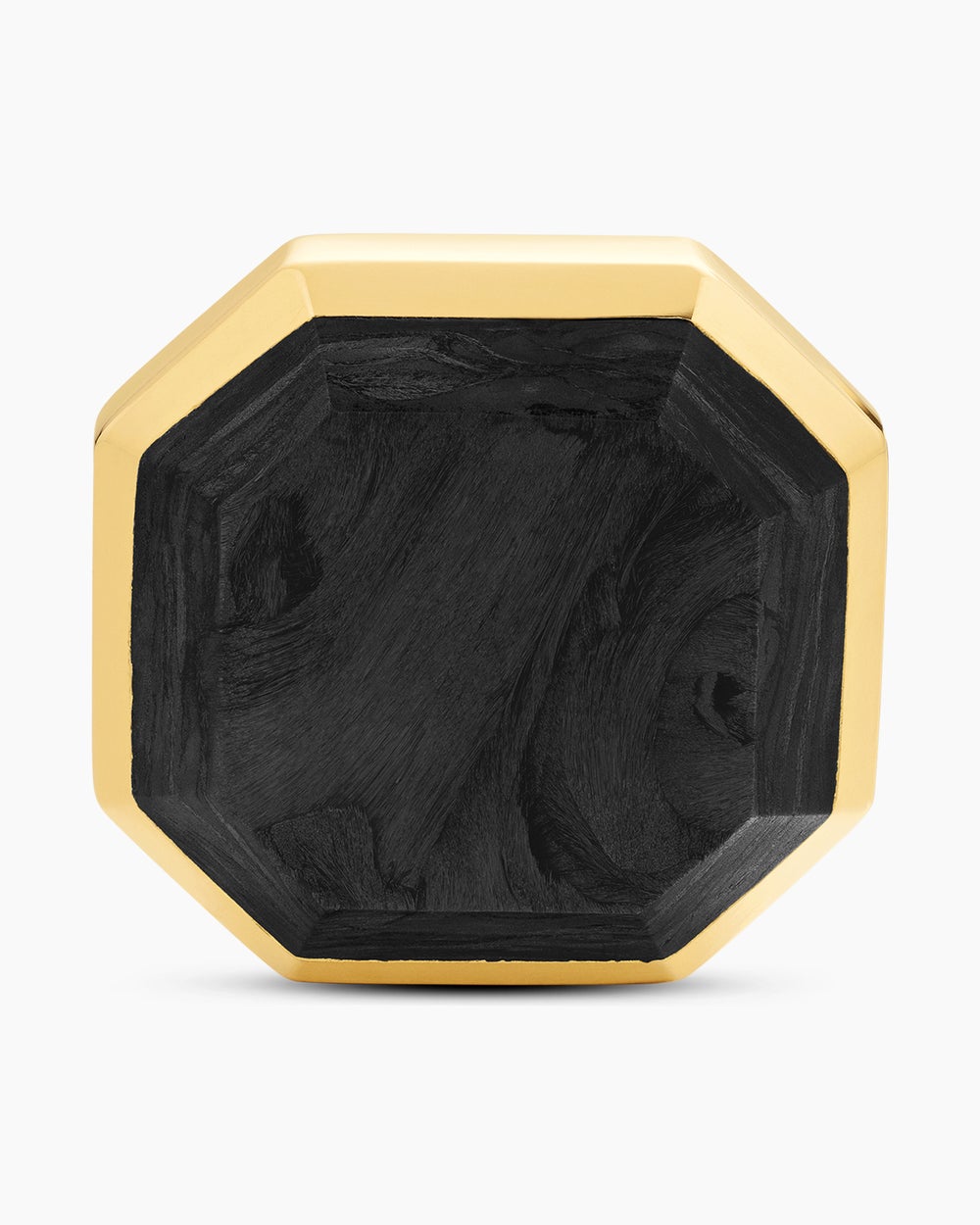 Mens Streamline® Cufflinks in 18K Yellow Gold with Forged Carbon, 15mm