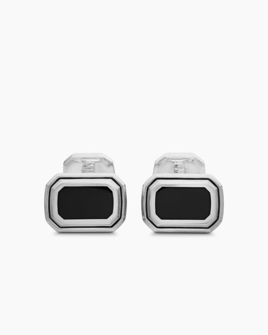 Boutons de manchette Deco en argent sterling, 17 mm