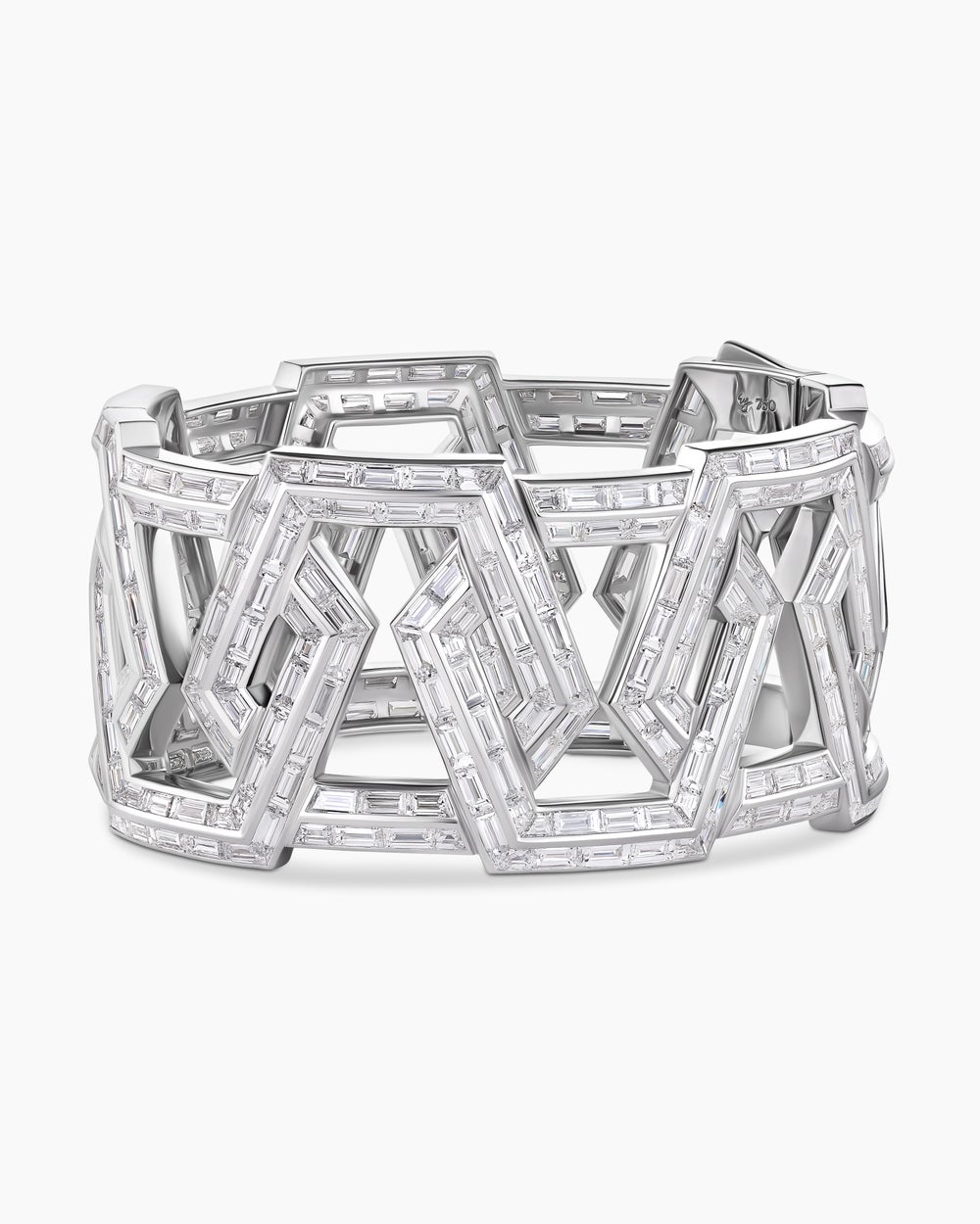 Womens Carlyle Statement Bracelet in White Gold with Diamonds