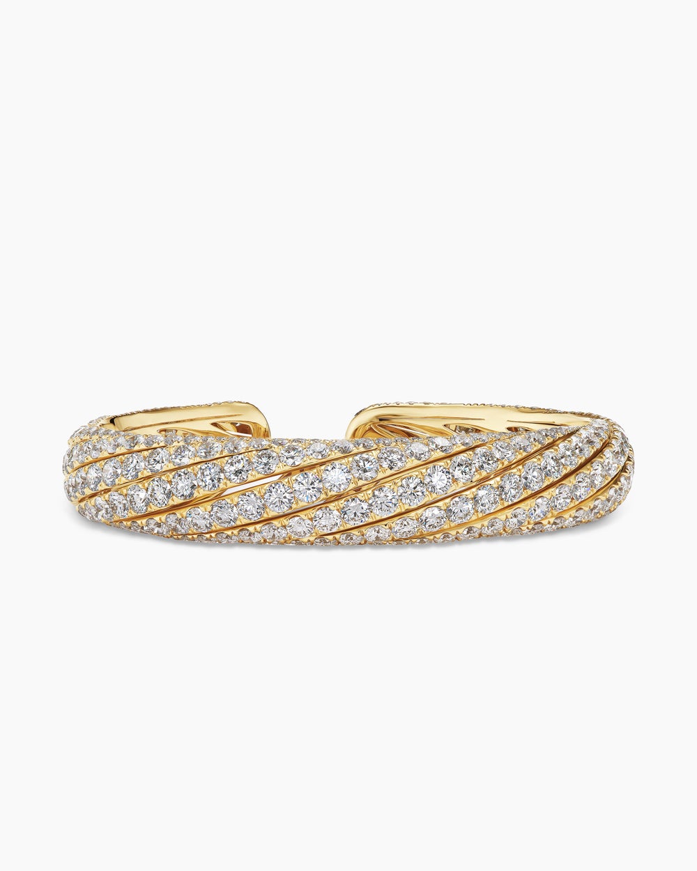 Bracelet manchette Pavé Floating Diamonds en or jaune femme