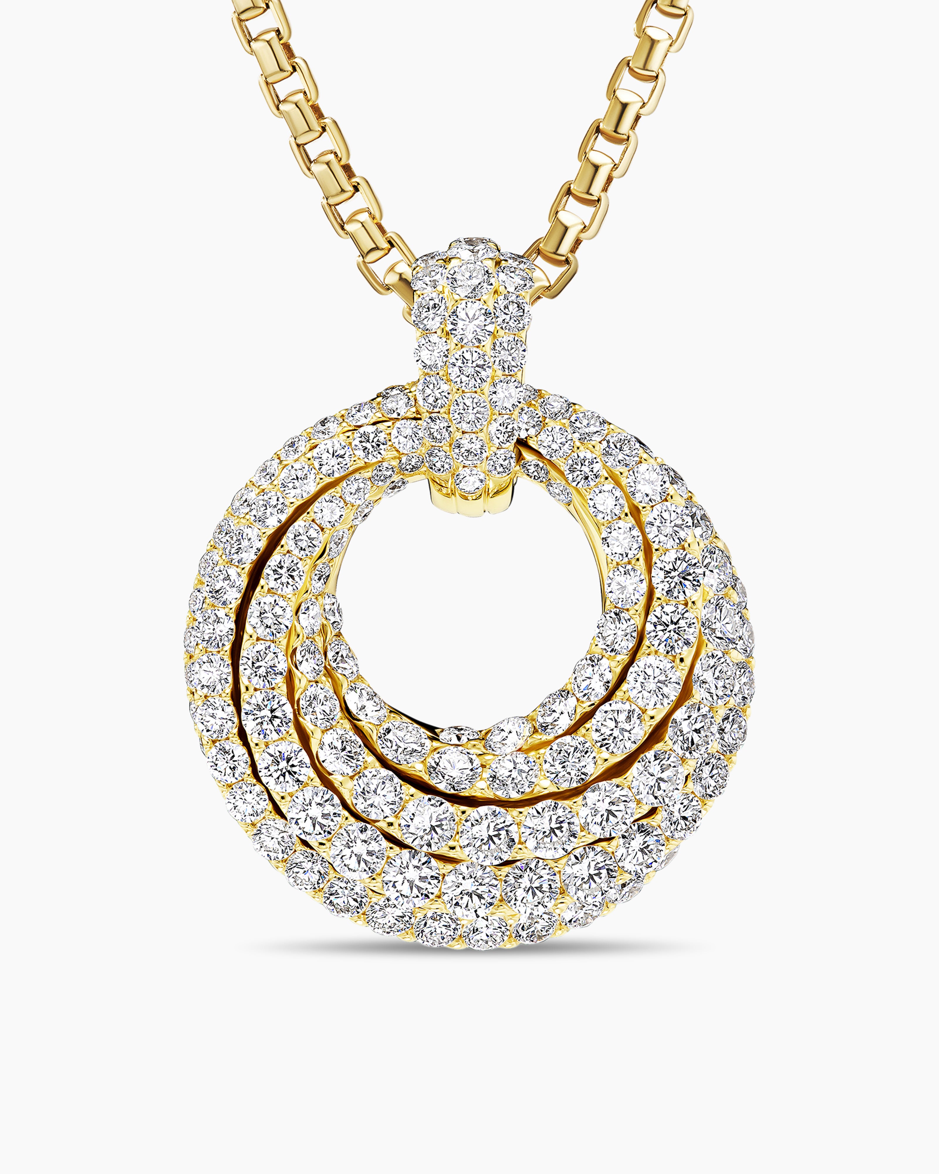 Pendentif Floating Diamonds en or jaune femme 