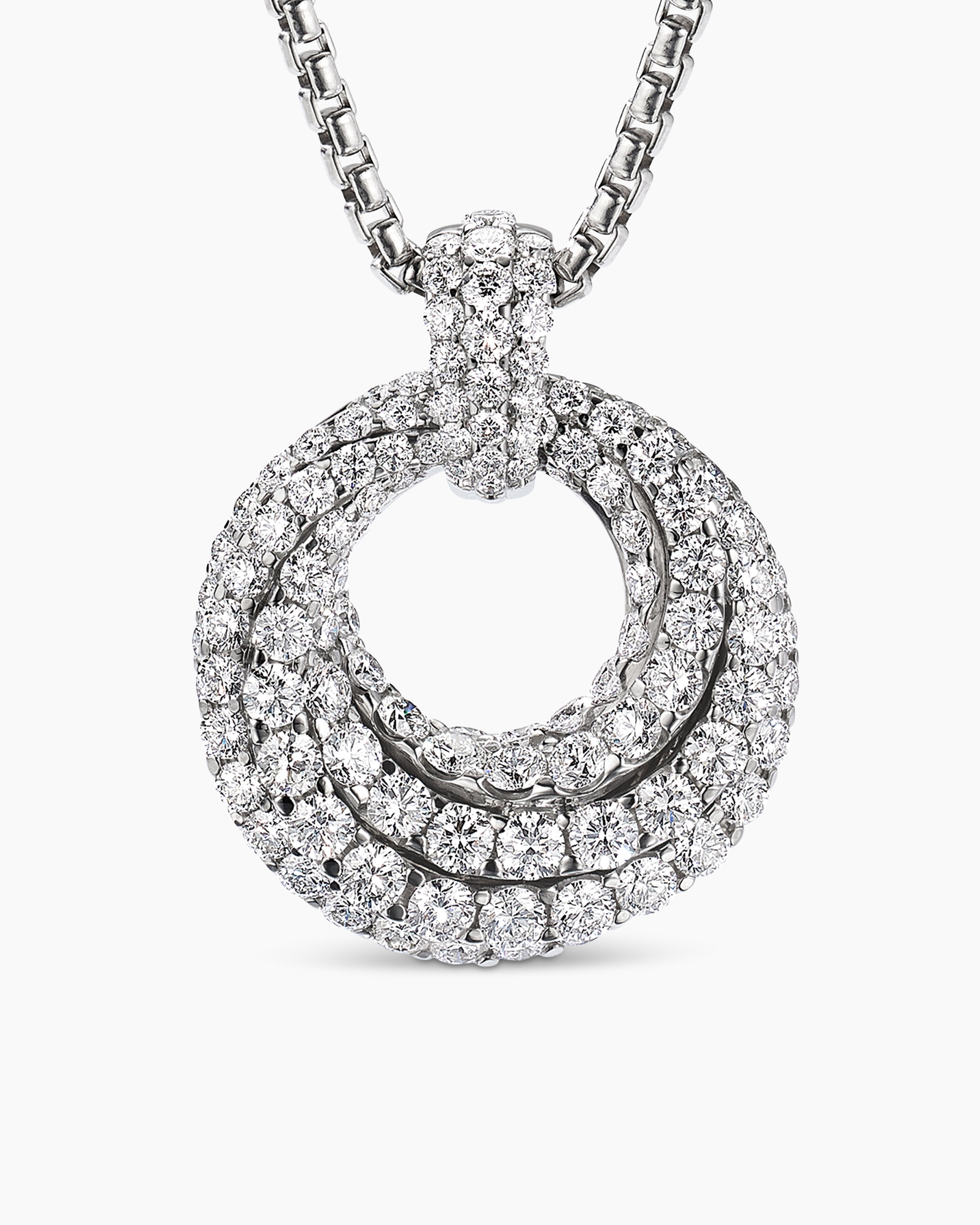 Pendentif Floating Diamonds en or blanc femme 