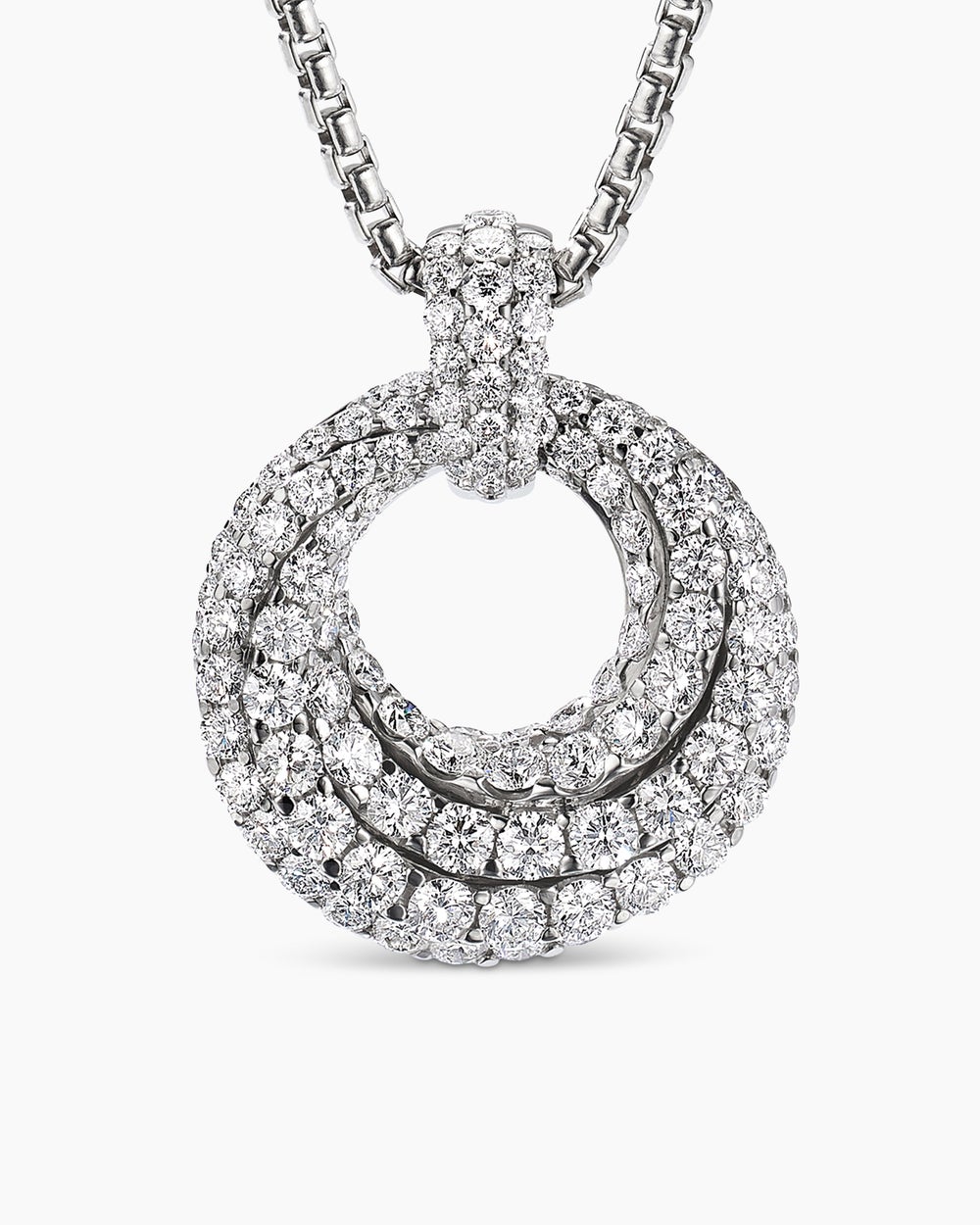 Pendentif Floating Diamonds en or blanc femme