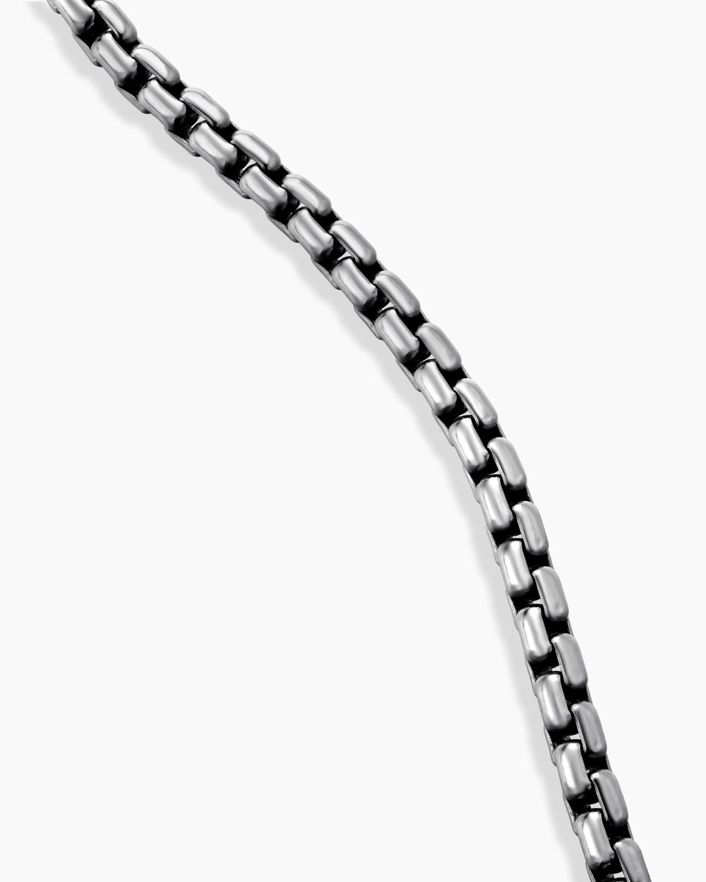 Mens Box Chain Necklace in 18K White Gold, 2.7mm