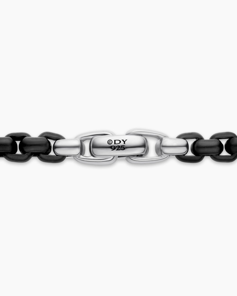 Mens Box Chain Necklace in Stainless Steel and Sterling Silver, 7.3mm