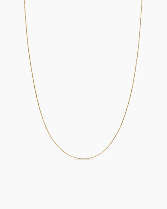 Box Chain Necklace in 18K Yellow Gold, 1mm