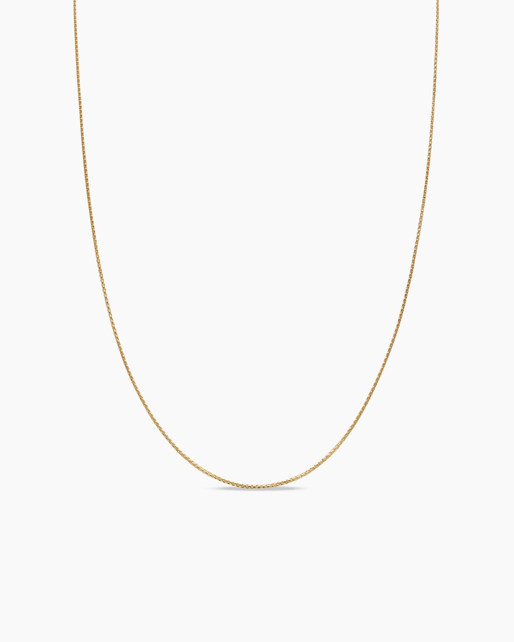 Womens Box Chain Necklace in 18K Yellow Gold, 1.25mm