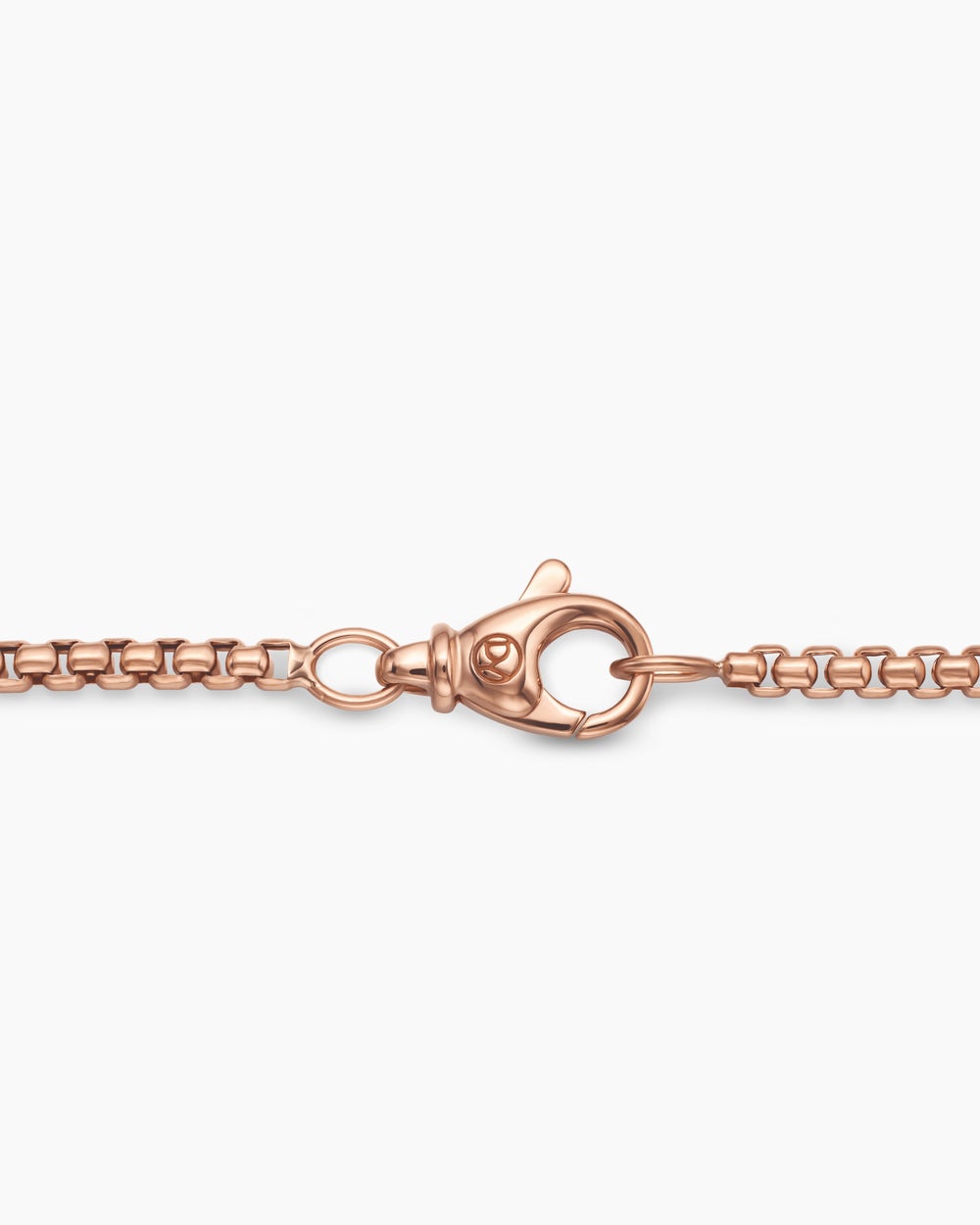 Mens Box Chain Necklace in 18K Rose Gold, 2.7mm