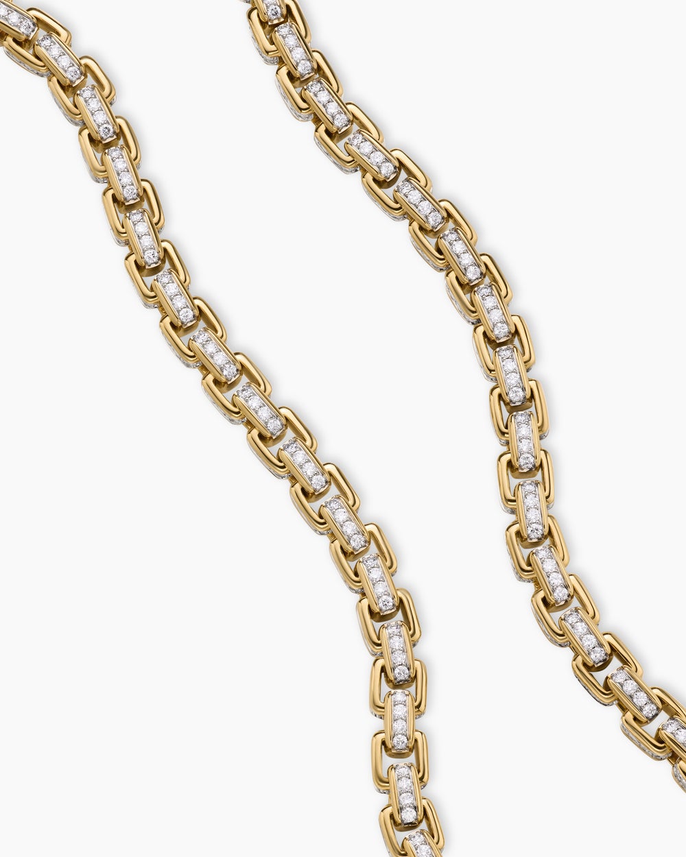 Mens Box Chain Necklace in 18K Yellow Gold, 7.5mm