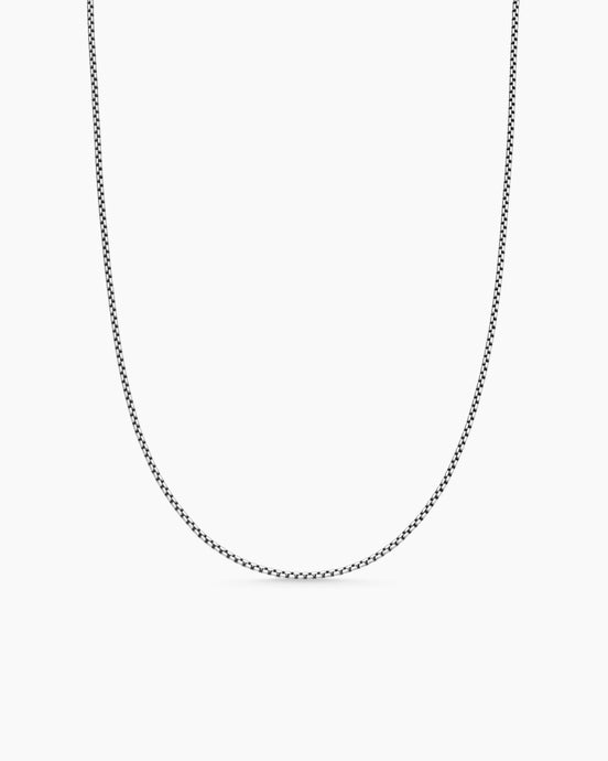 Box Chain Necklace in Sterling Silver with 14K Yellow Gold Accent, 1.7mm