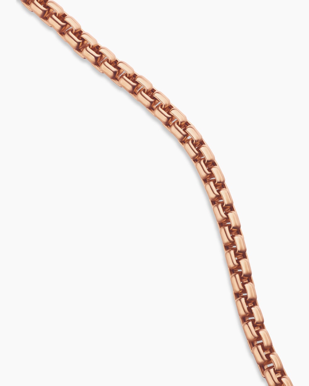 Womens Box Chain Necklace in 18K Rose Gold, 1.7mm