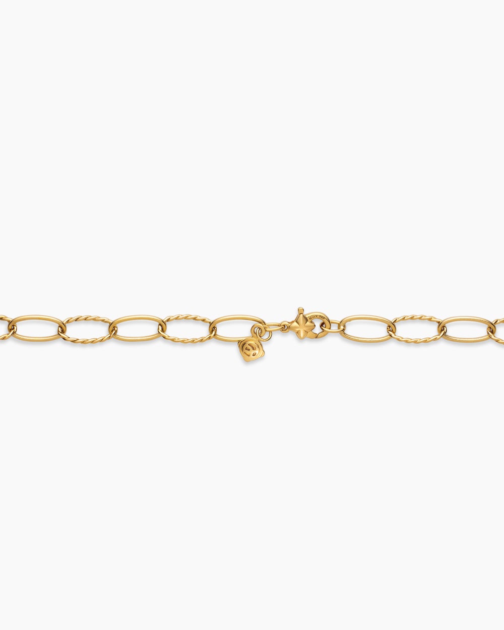 Womens Elongated Oval Link Necklace in 18K Yellow Gold, 6mm