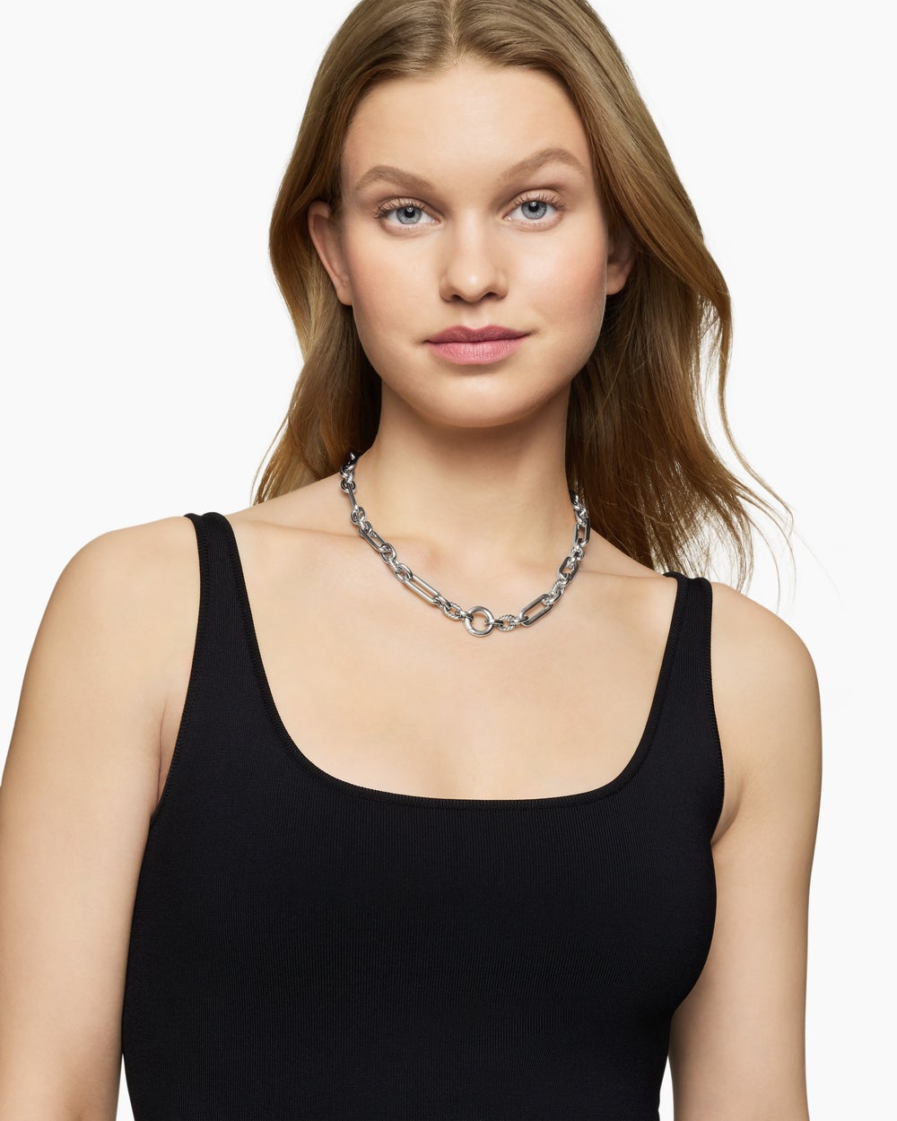 Womens Lexington Chain Necklace in Sterling Silver, 9.8mm
