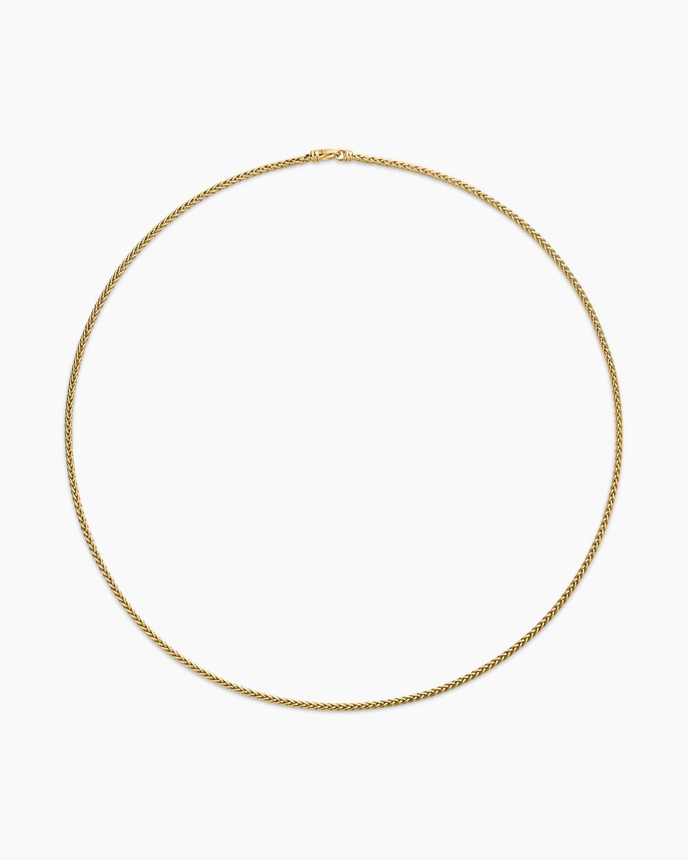 Mens Wheat Chain Necklace in 18K Yellow Gold, 2.5mm