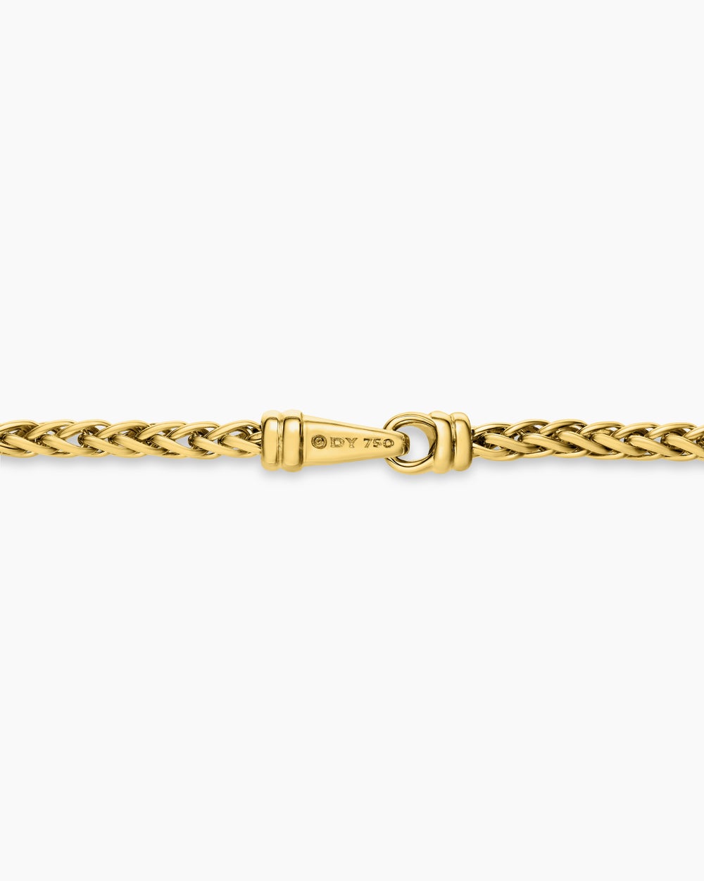 Mens Wheat Chain Necklace in 18K Yellow Gold, 2.5mm