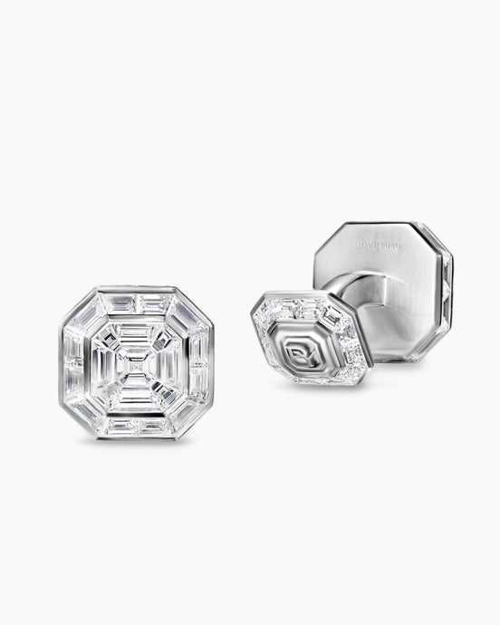 Deco Cufflinks in Platinum