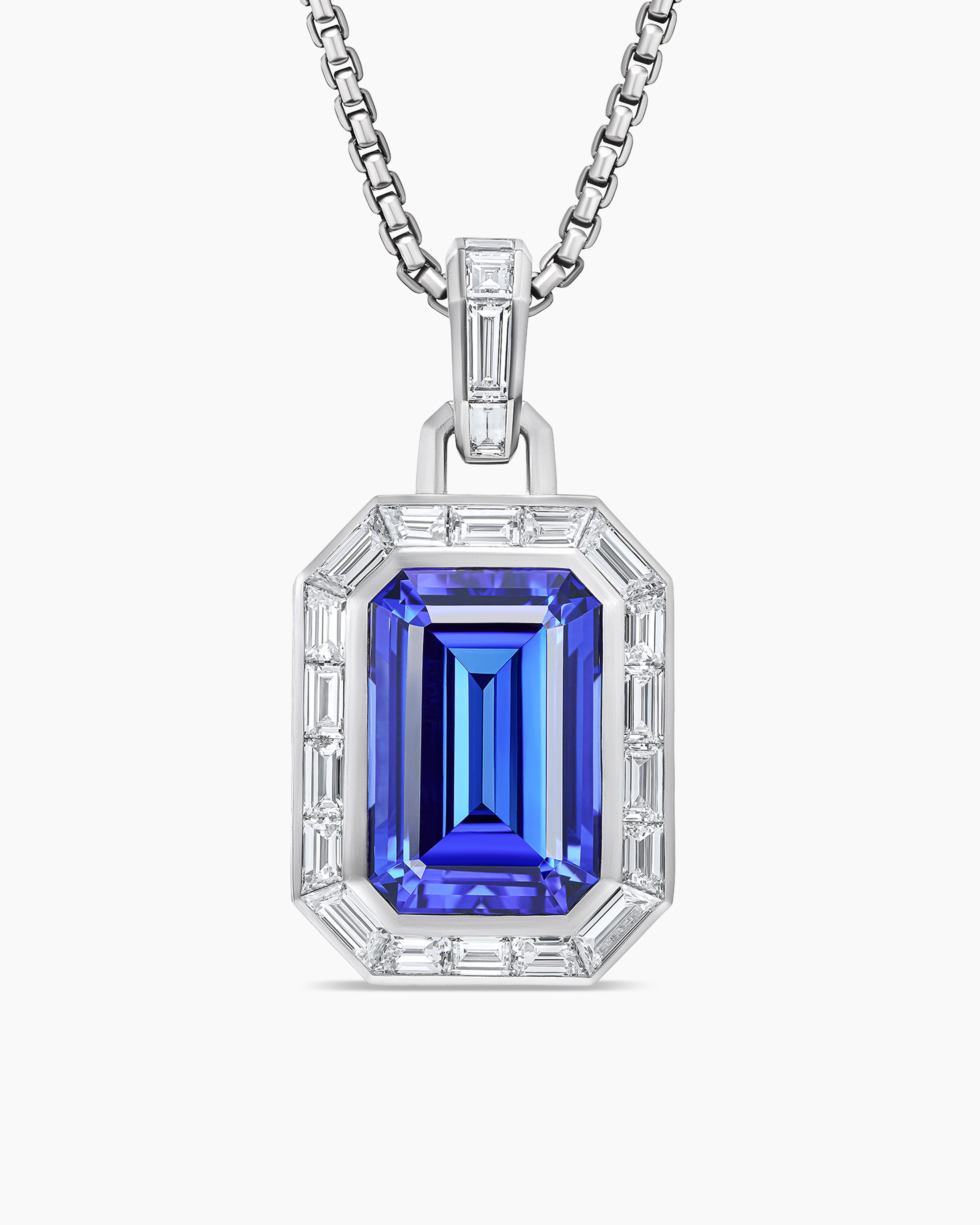 Mens Deco Amulet in Platinum with Tanzanite and Diamonds
