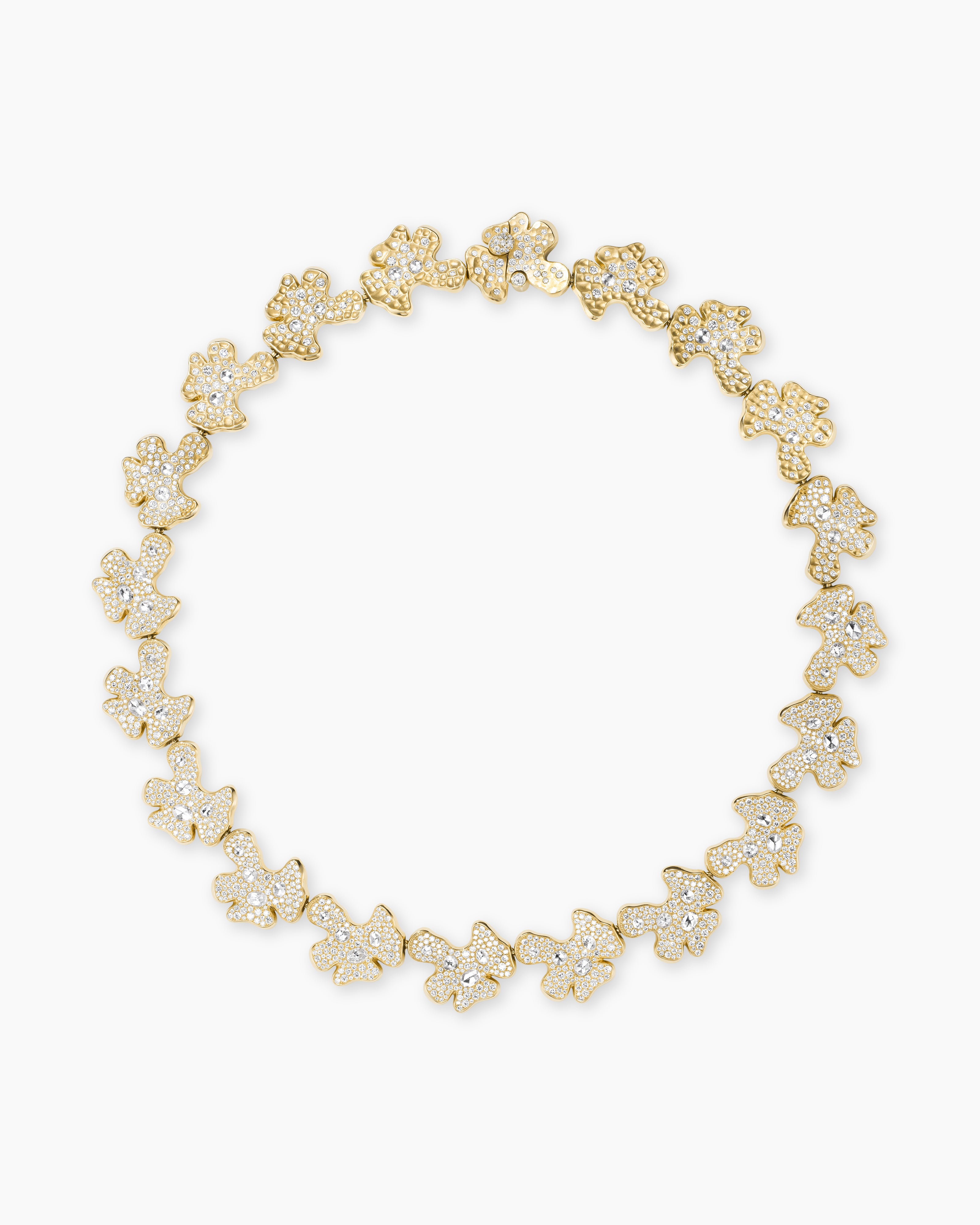 Collier simple Petals en or avec diamants femme 
