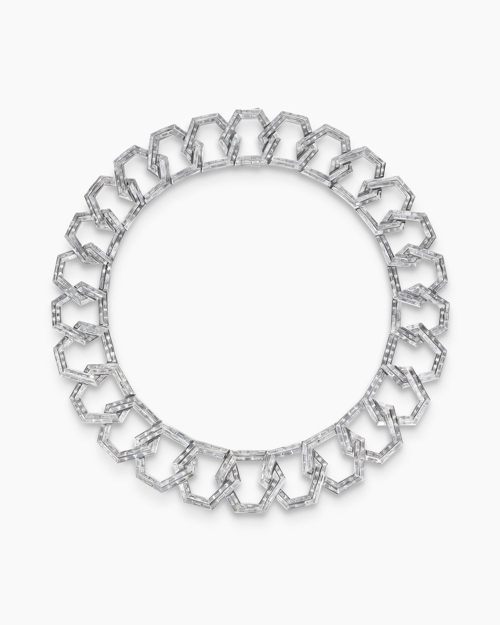 Womens Carlyle Statement Necklace in White Gold with Diamonds