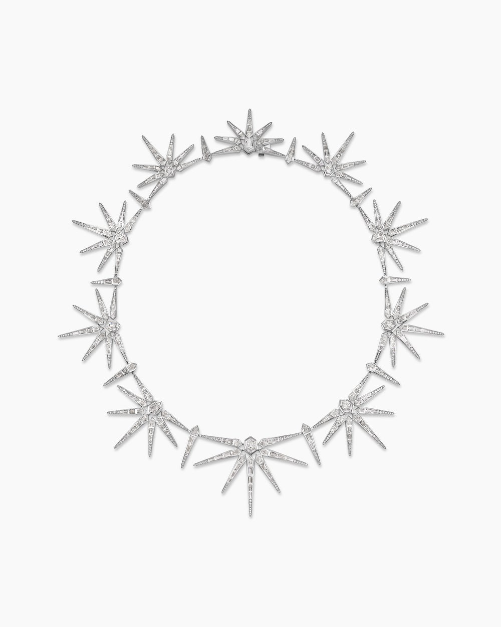 Womens Liberty Statement Necklace in White Gold with Diamonds