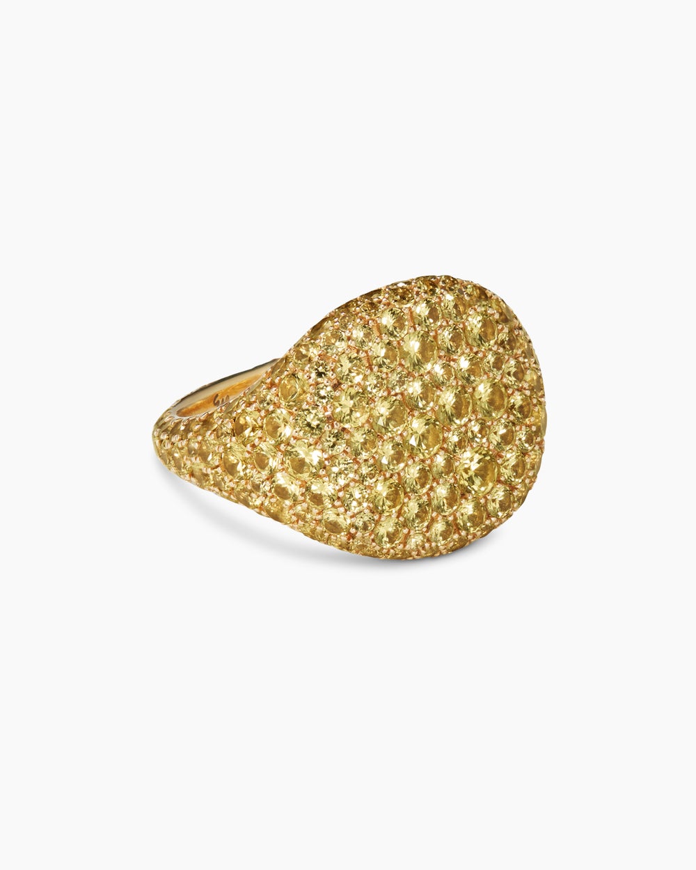 Womens Pavé Pinky Ring in Yellow Gold, 13mm