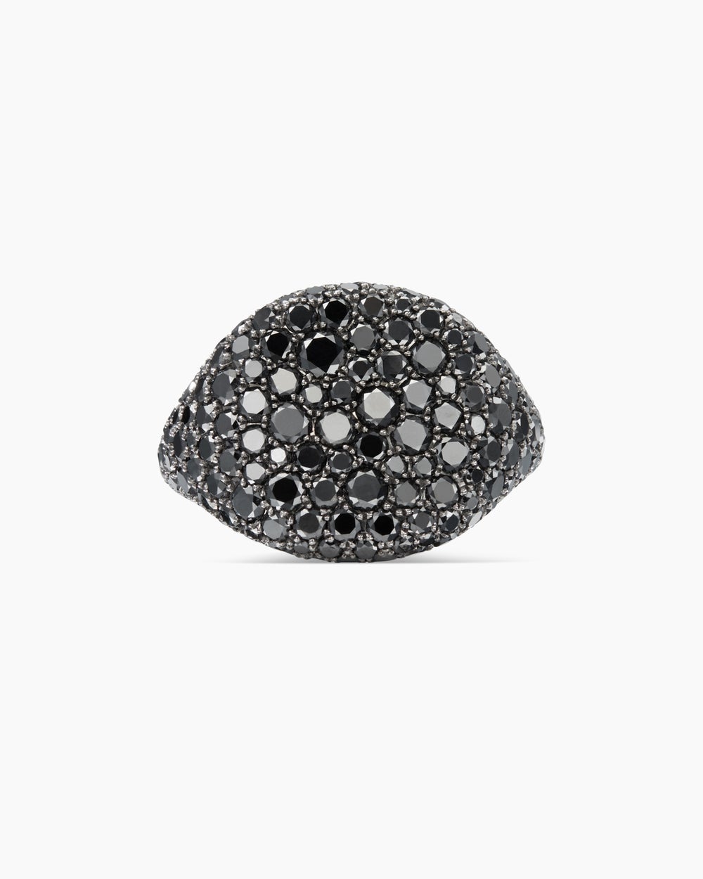 Womens Pavé Pinky Ring in White Gold, 13mm