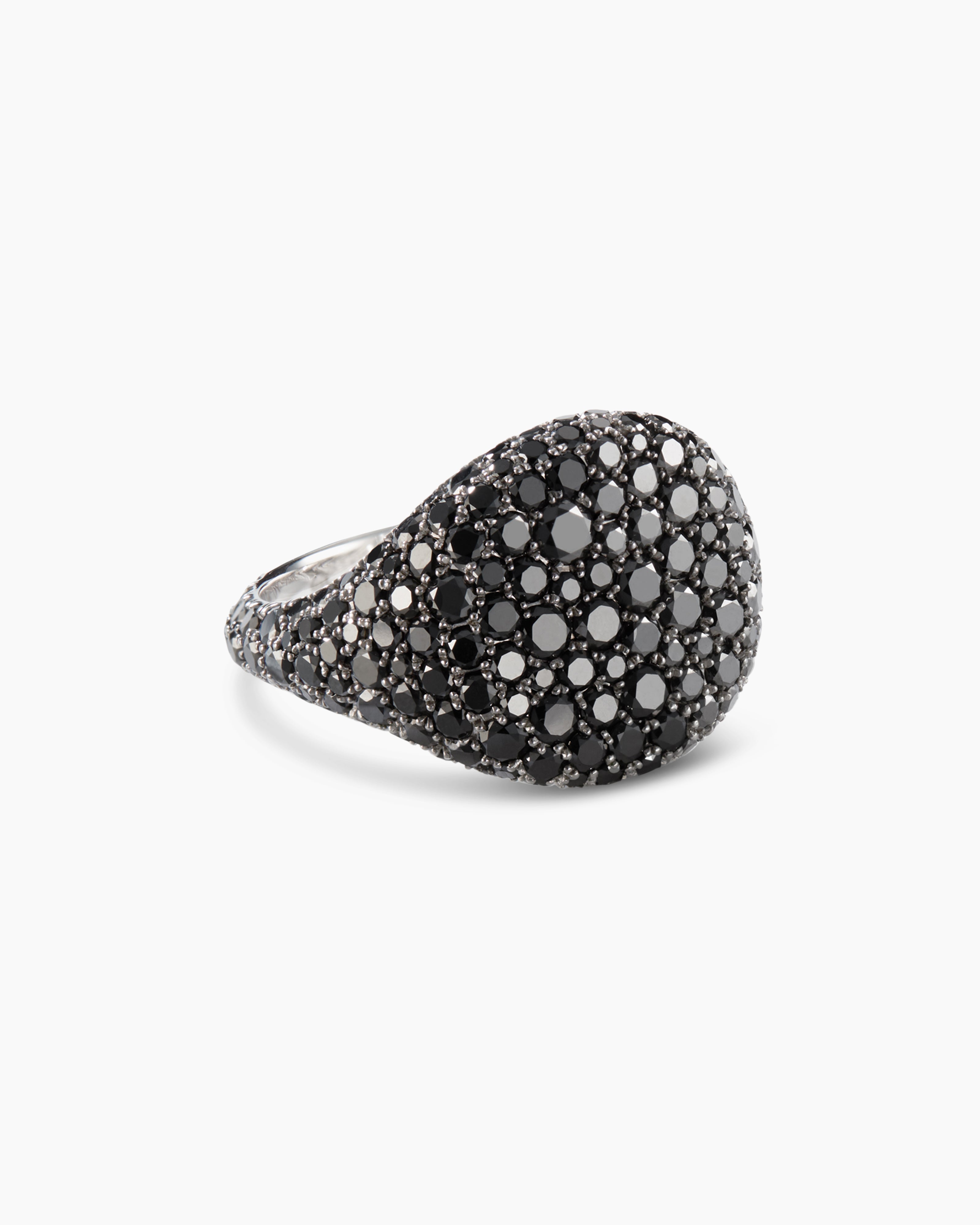 Womens Pav&eacute; Pinky Ring in White Gold, 13mm