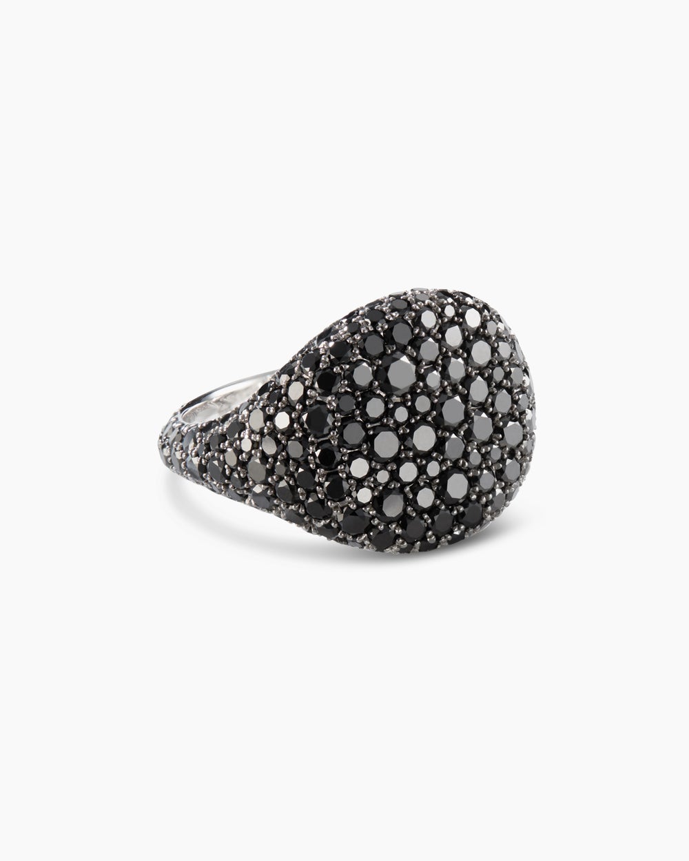 Womens Pavé Pinky Ring in White Gold, 13mm