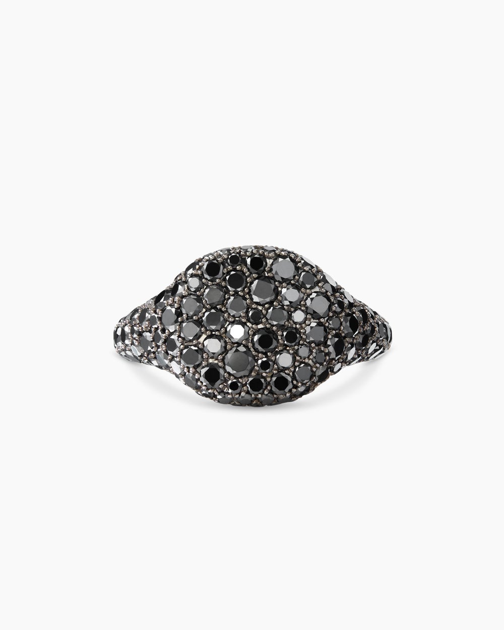 Womens Pavé Pinky Ring in White Gold, 10mm