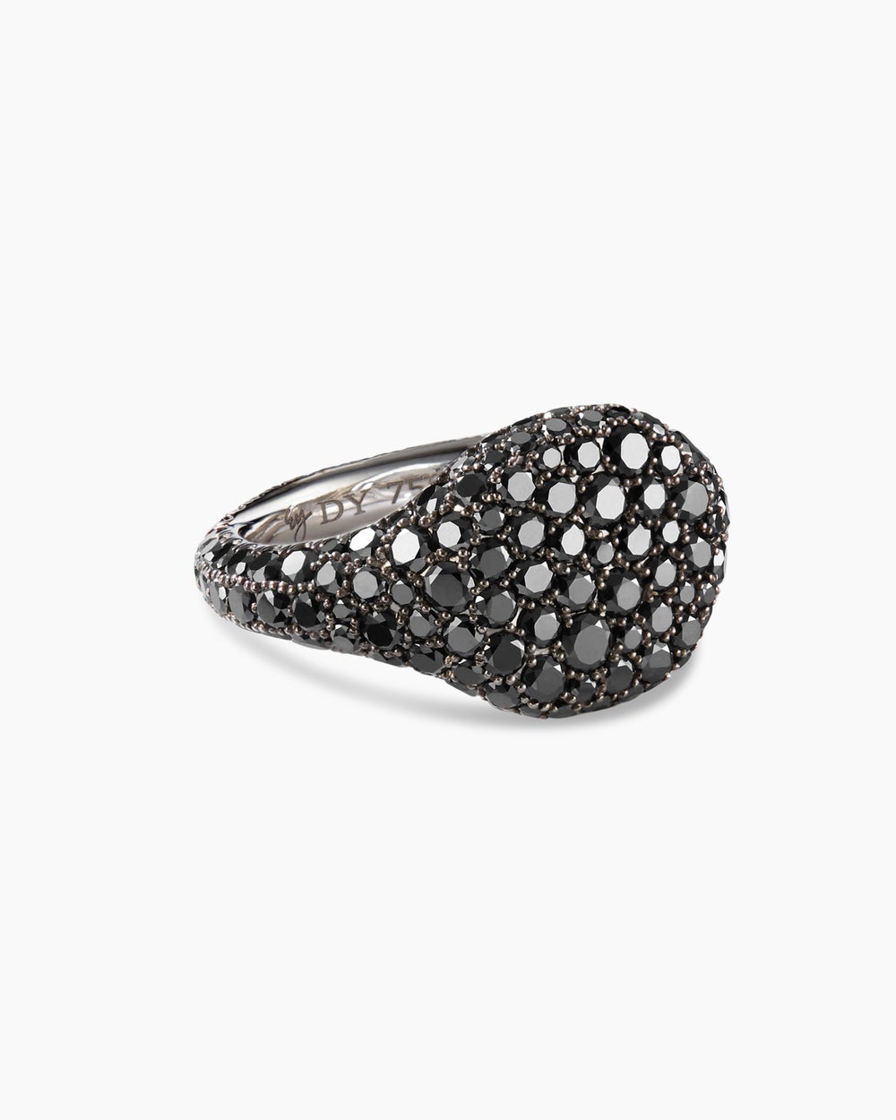 Womens Pavé Pinky Ring in White Gold, 10mm