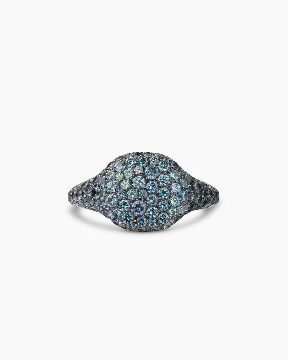 Womens Pavé Pinky Ring in White Gold, 10mm