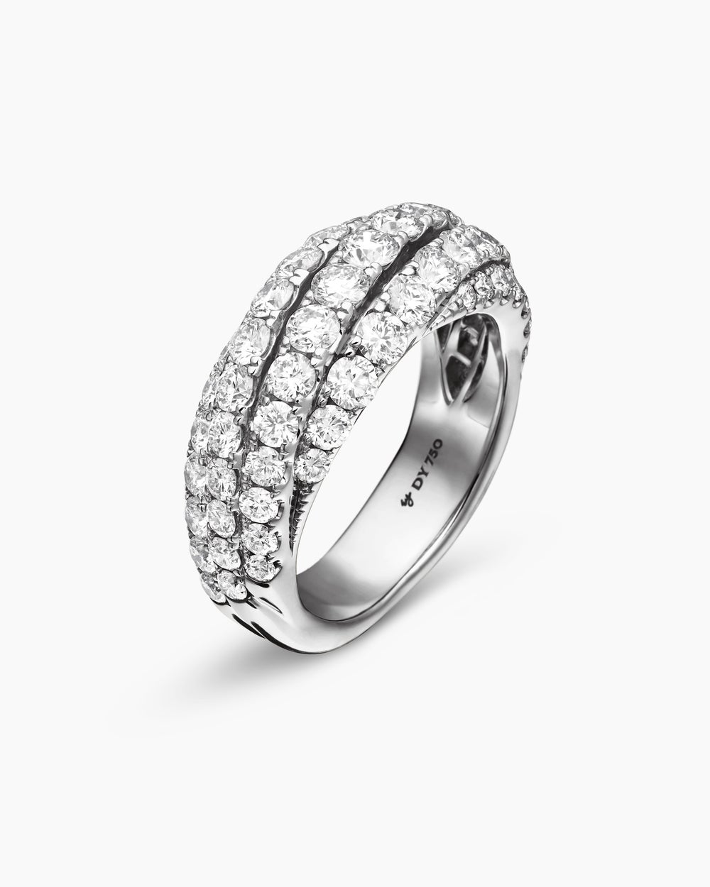 Womens Floating Diamonds Ring in White Gold