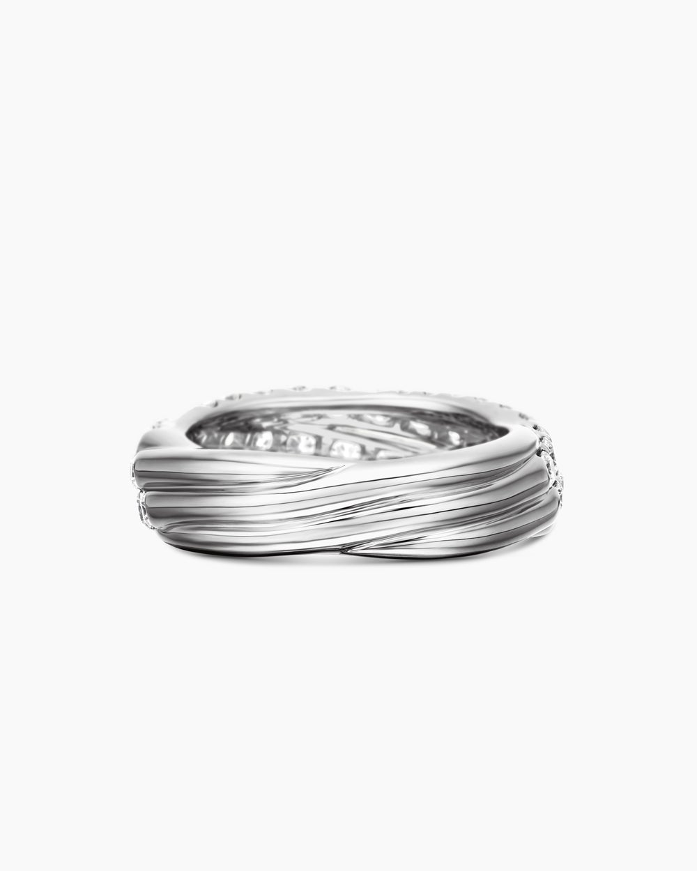 Womens Floating Diamonds Ring in White Gold