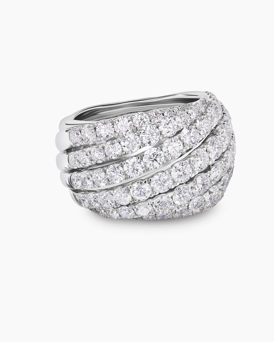 Floating Diamonds Ring in White Gold