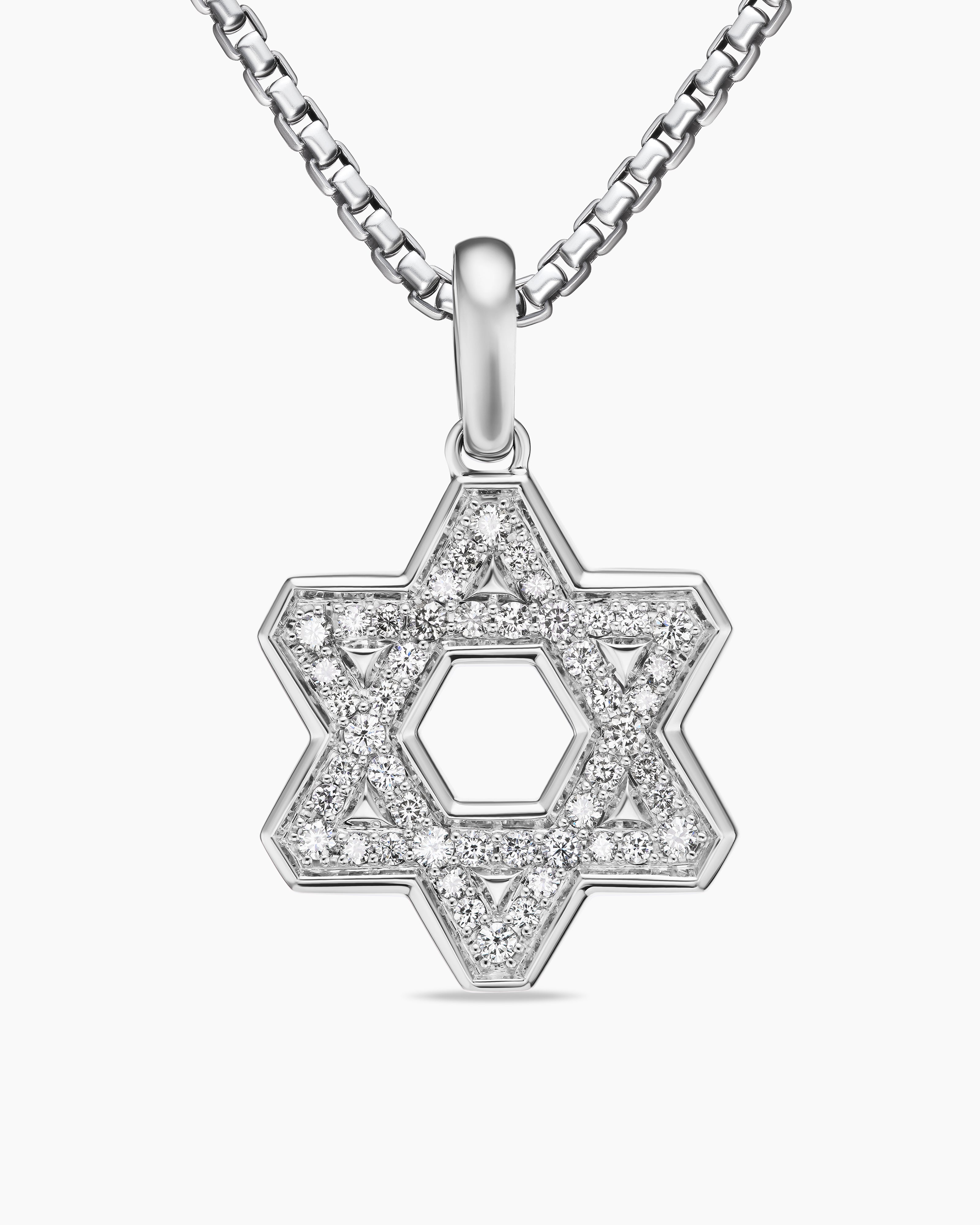 Pendentif &Eacute;toile de David, en argent sterling avec diamants, 25 mm hommes 