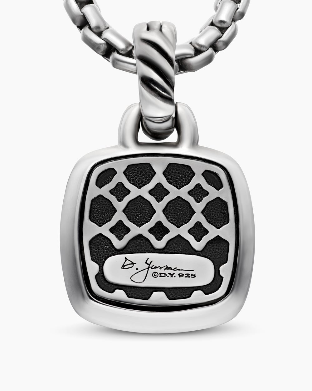 Womens Albion Pendant in Sterling Silver with 18K Yellow Gold and Diamonds, 11mm