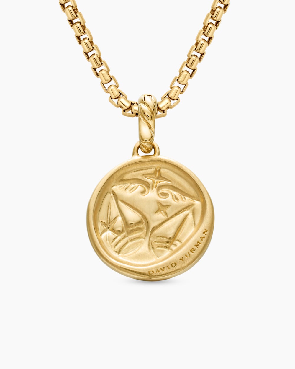 Womens Libra Amulet in 18K Yellow Gold with Diamonds, 19mm