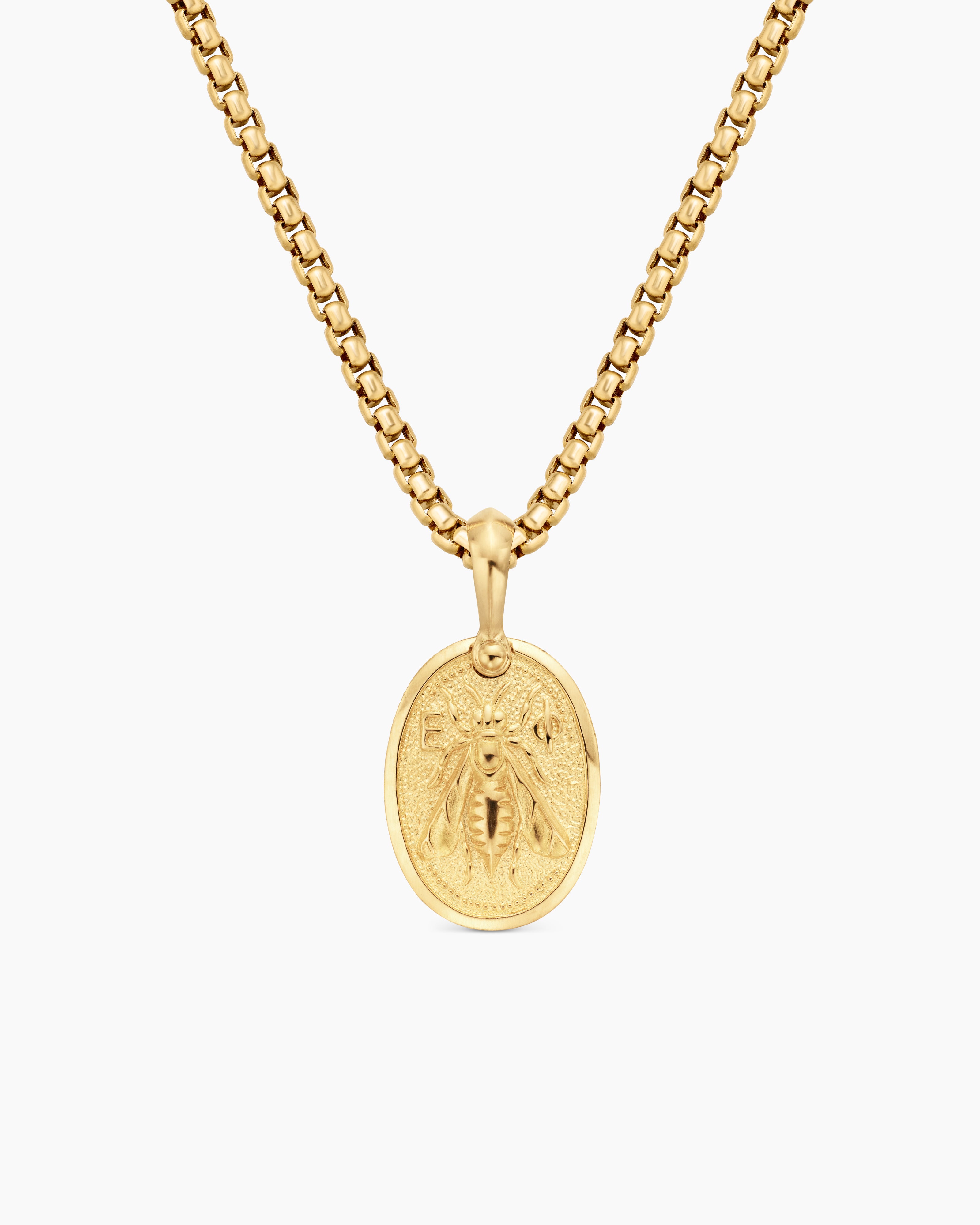 Mens Petrvs&reg; Bee Amulet in 18K Yellow Gold, 17.8mm