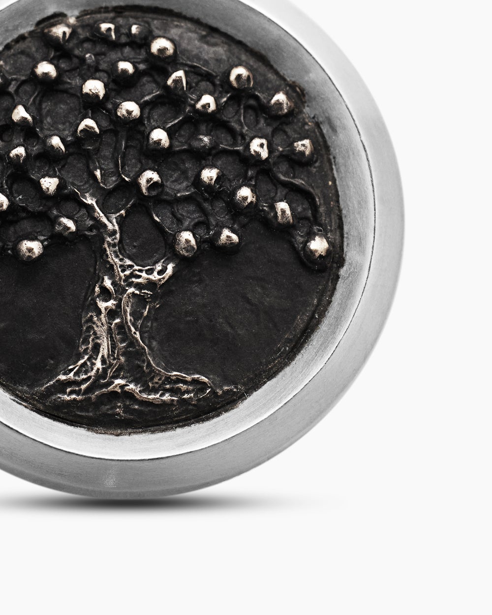 Mens Tree of Life Amulet in Sterling Silver with Bronze, 22.8mm