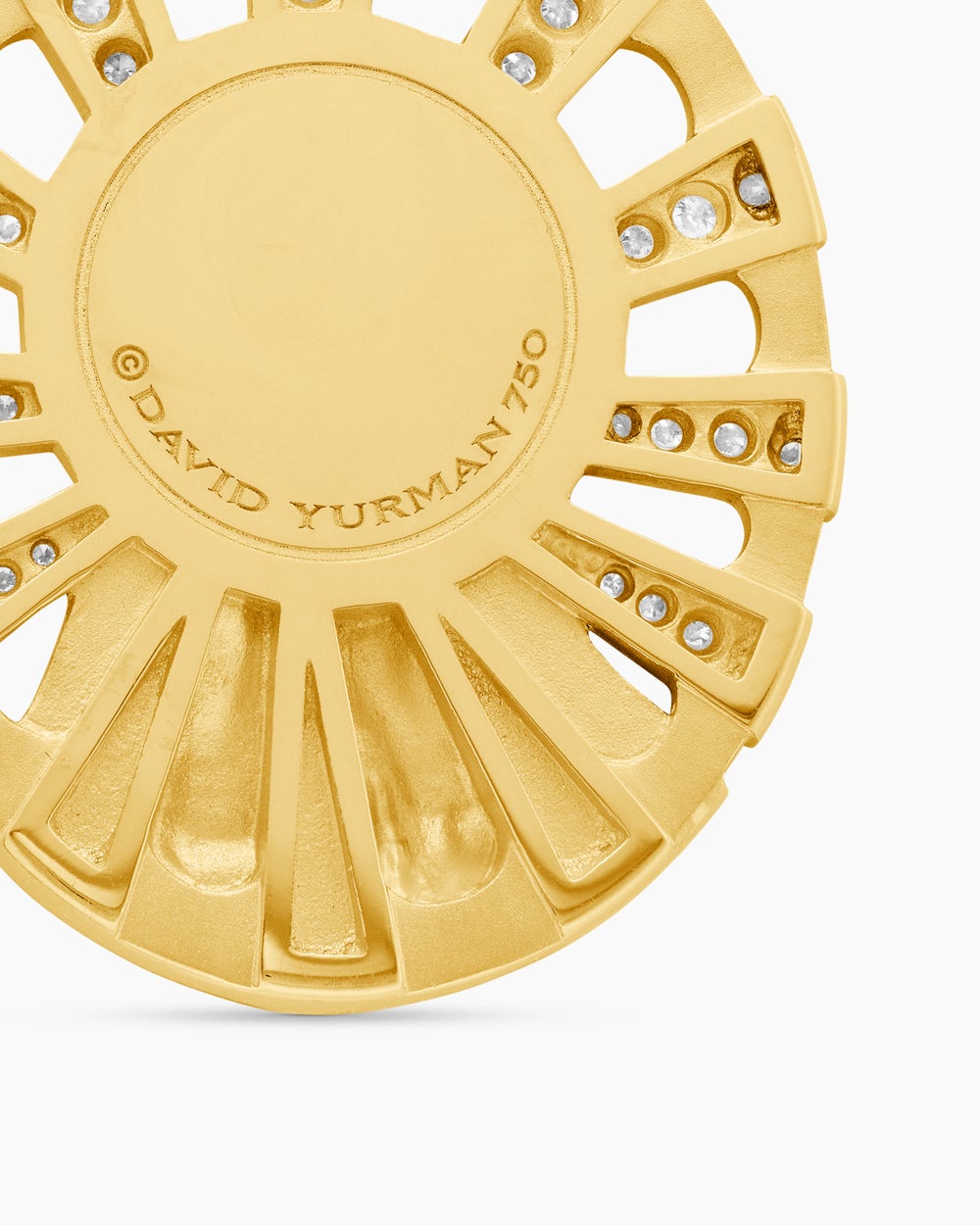 Womens Madonna Amulet in 18K Yellow Gold with Diamonds, 29mm