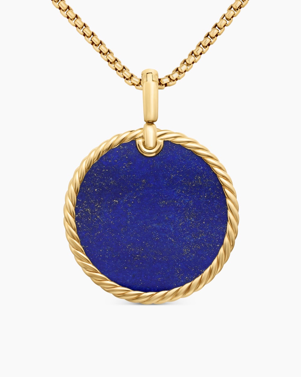 Pendentif disque DY Elements® en or jaune 18 carats avec lapis-lazuli, 32 mm femmes