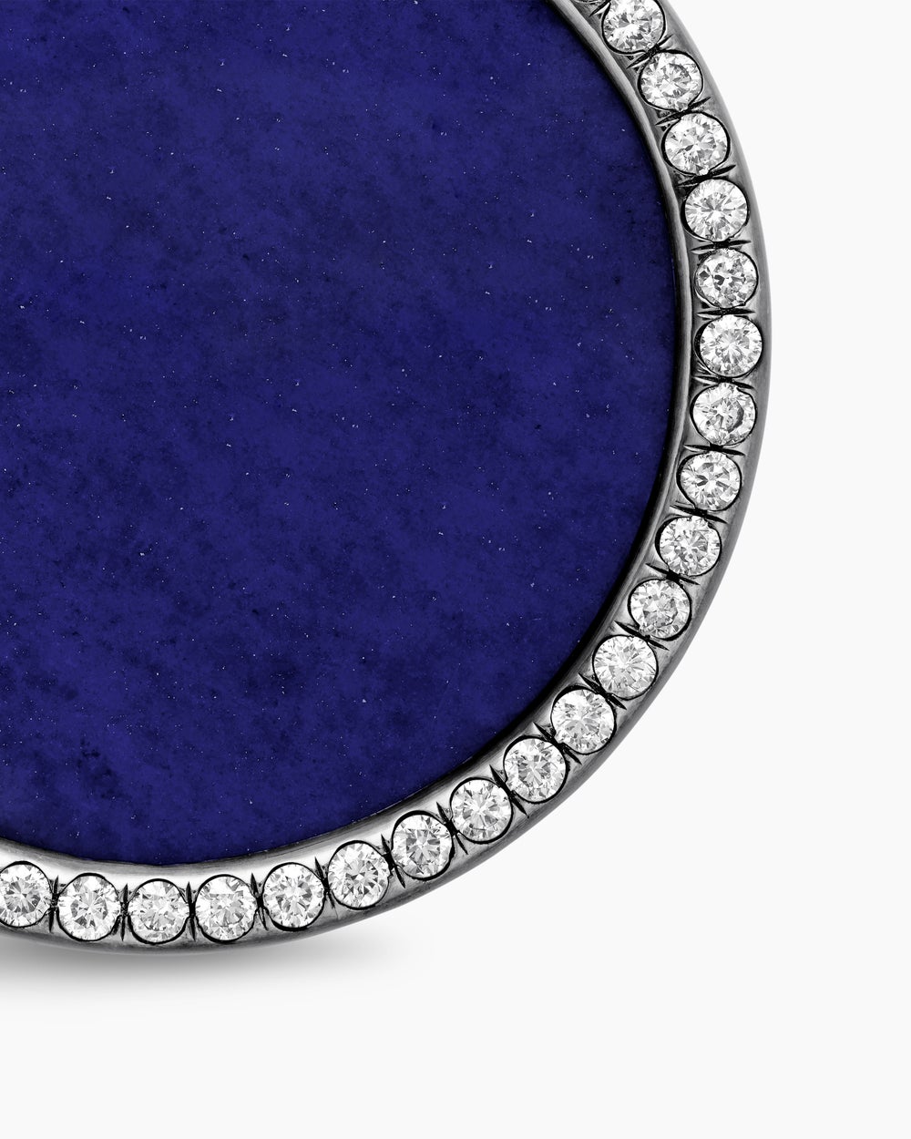 Womens DY Elements® Disc Pendant in Blackened Silver with Lapis and Diamonds, 32mm