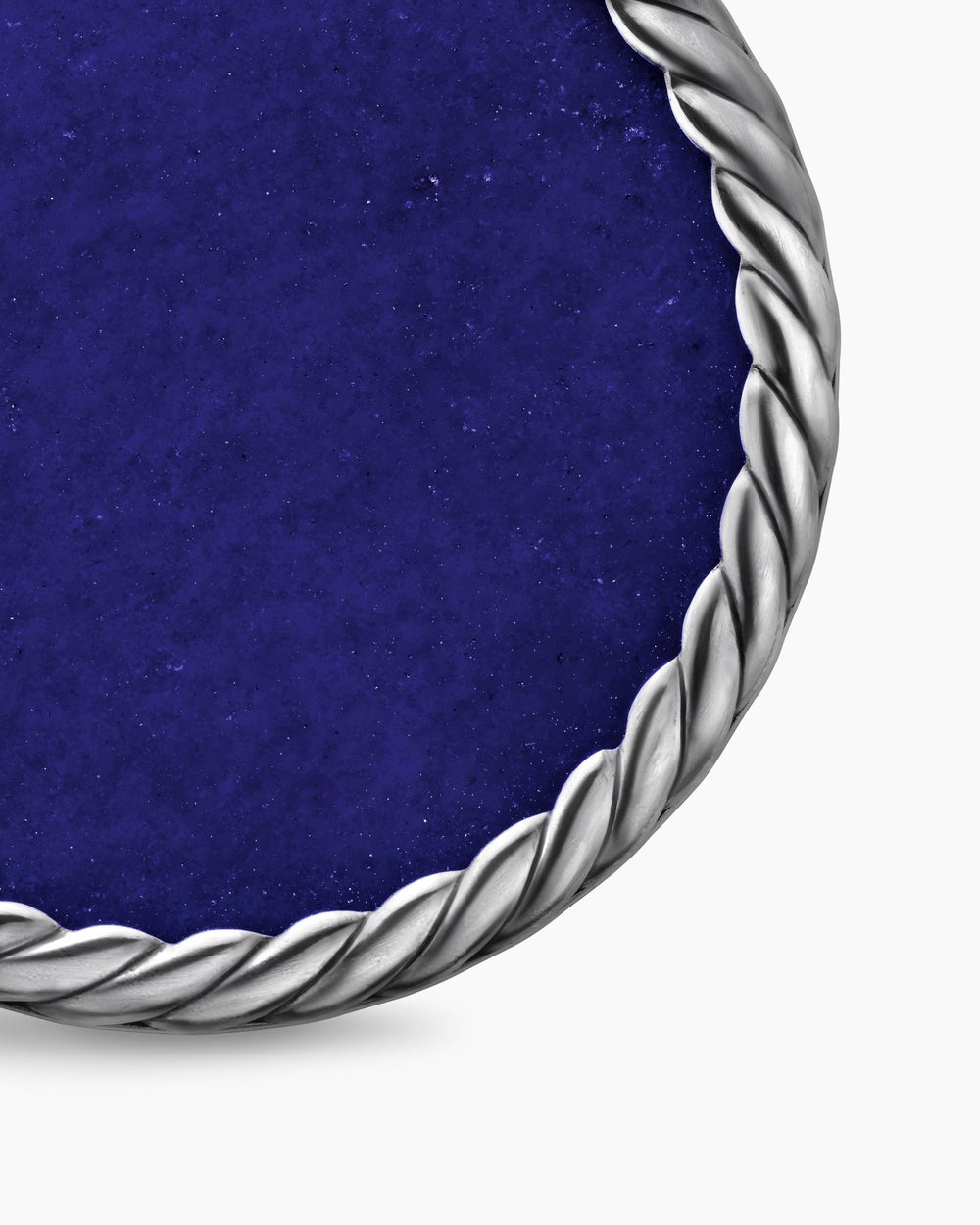 Womens DY Elements® Disc Pendant in Blackened Silver with Lapis and Diamonds, 32mm
