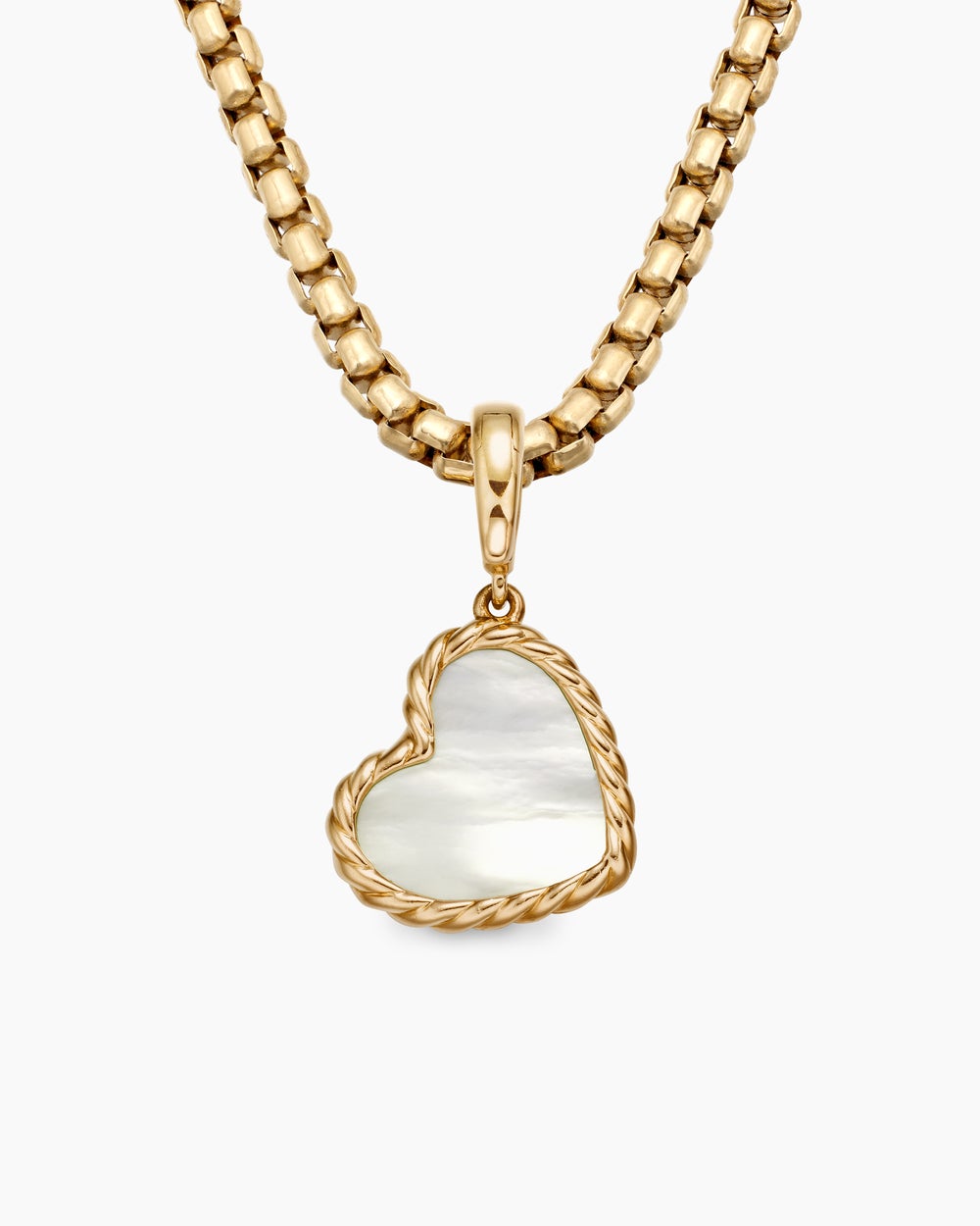 Womens DY Elements® Heart Amulet in 18K Yellow Gold with Mother of Pearl, 15.2mm