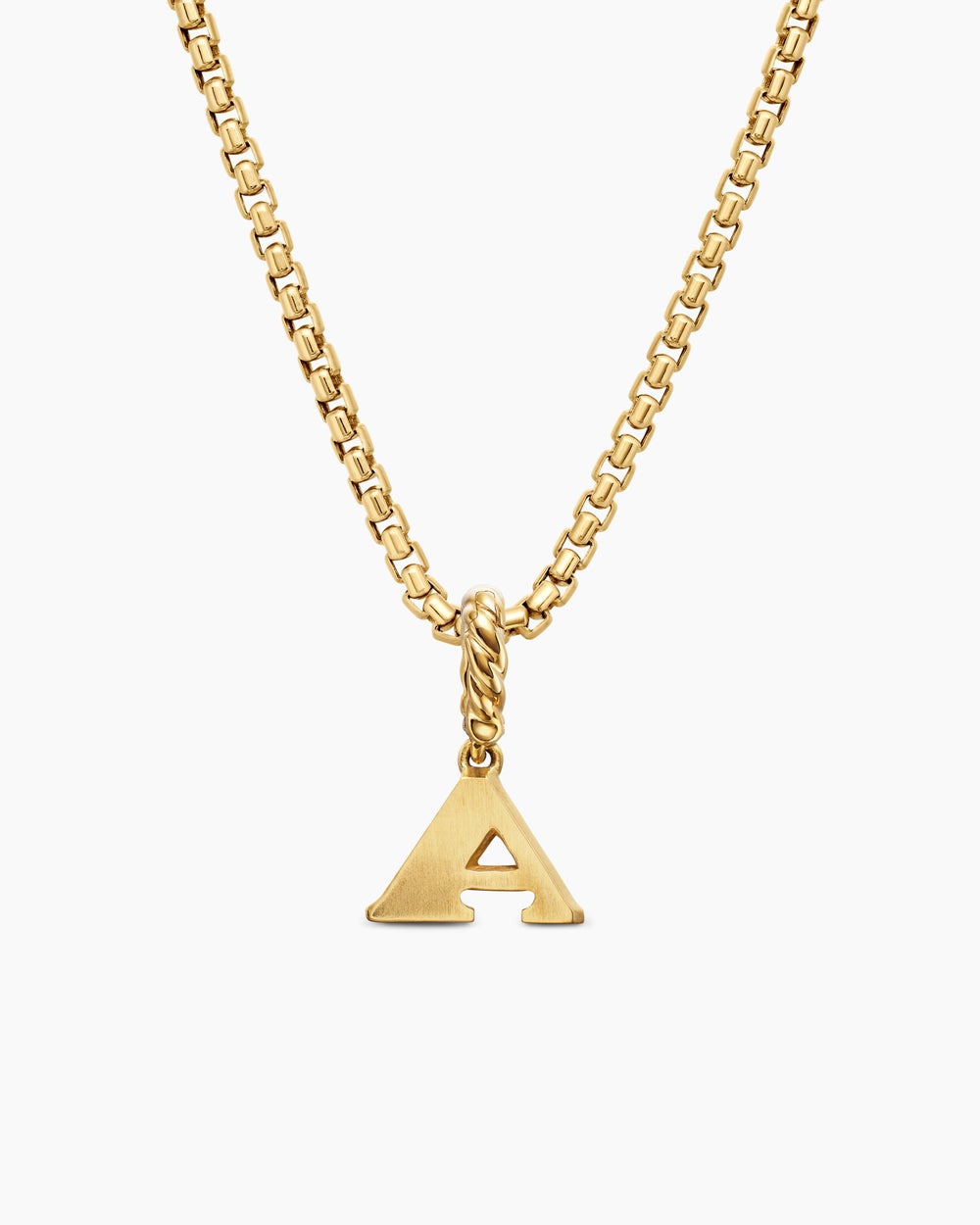 Pendentif initiale pavée en or jaune 18 carats avec A en diamant femmes
