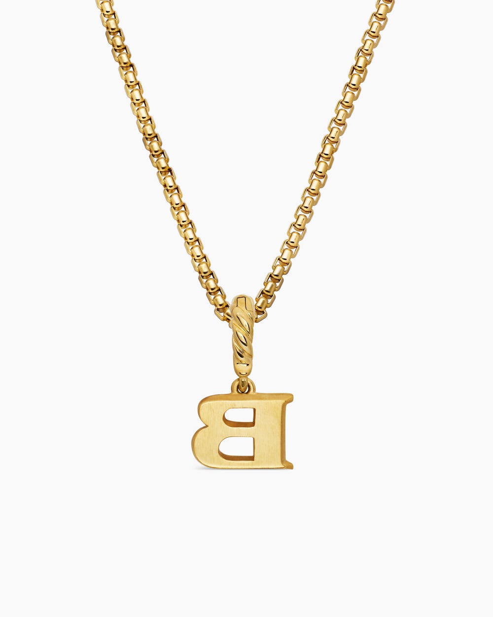 Pendentif initiale pavée en or jaune 18 carats avec B en diamant femmes