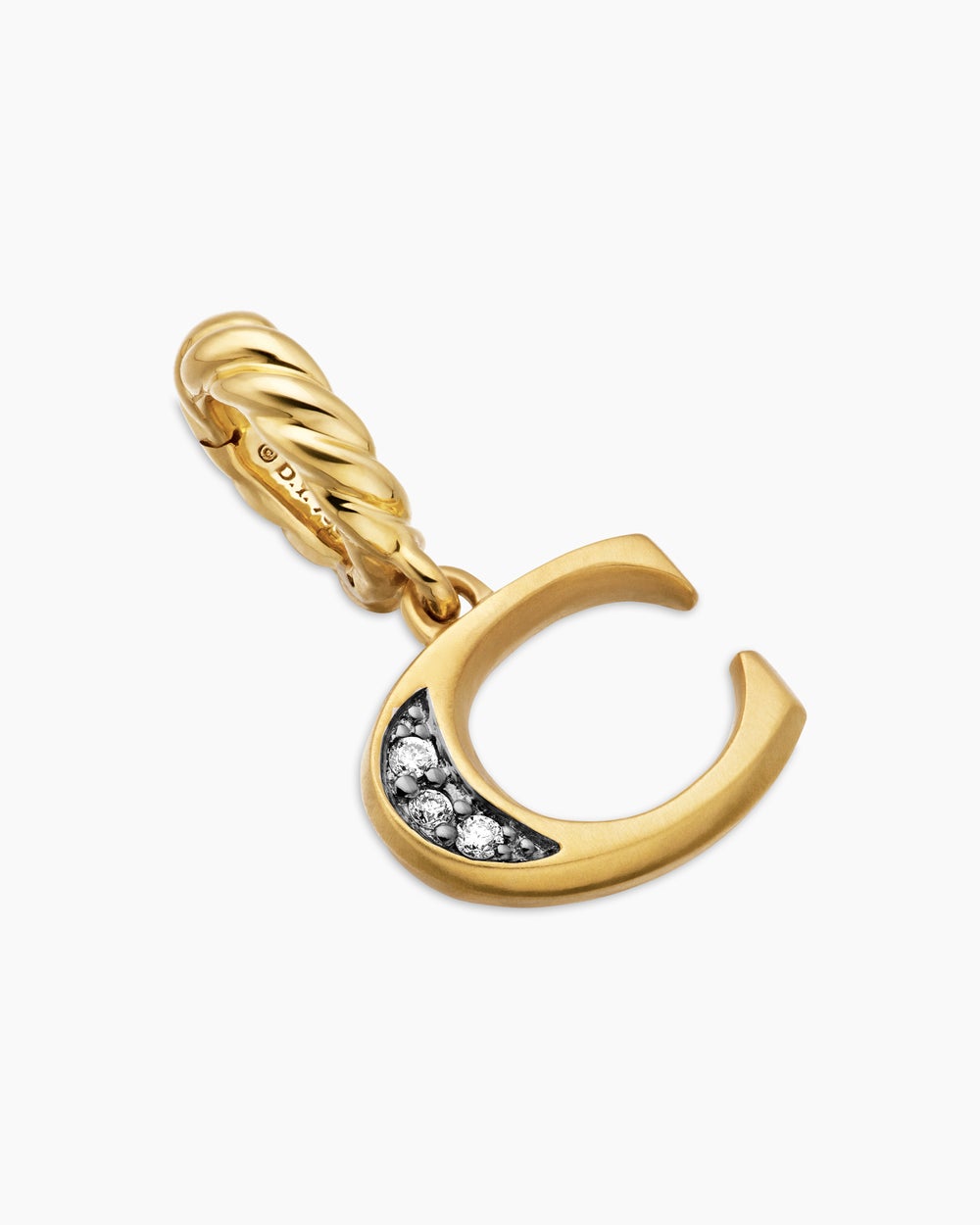 Pendentif initiale pavée en or jaune 18 carats avec C en diamant femmes